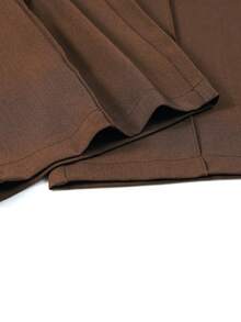 Spring/Autumn Vintage Pleated Wide Leg Suit Pants With Adjustable Waist, Draping Fabric, Men's Minimalist Versatile Long Trousers - Brown - View 8