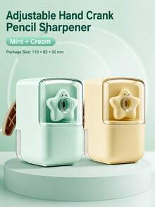 1pc Cartoon Hand Crank Pencil Sharpener, Manual Pencil Sharpener For Girls, Kids, Kindergarten, Grade 1, Elementary Students & School Supplies - Multicolor - View 12