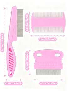 Flea And Tick Comb, Stainless Steel Dog And Cat Grooming Comb (Round Teeth), Double-Sided Professional Pet Tear Stain Remover, Detangling Tool, Suitable For Small, Medium And Large Pets - Multicolor - View 4