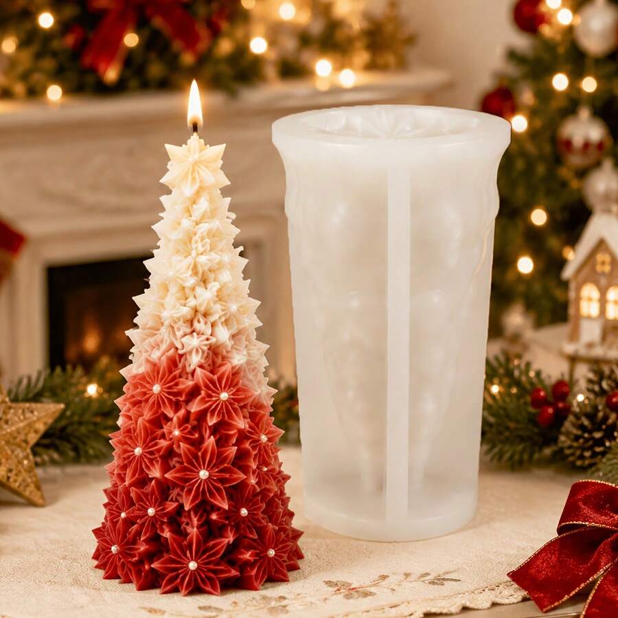 Resin Silicone Mold, Christmas Tree Candle Silicone Mold, Octagonal Star Element Design, Multi-Functional Casting Mold, Suitable For Aromatherapy Candles, Handmade Soap, Epoxy Resin Gypsum, Easy To Demold DIY Handmade Mold, Suitable For Home Decor. - Silica Gel - View 1
