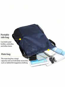 1pc Waterproof Drawstring Backpack, Dry-Wet Separation Design, Large Capacity Travel Bag, With Mesh Side Pockets, Large Fitness Bag, Adjustable Shoulder Straps, Unisex, Suitable For Outdoor Sports, Fitness Training And Daily Use, Essential For Travel And Hiking - Multicolor - View 4