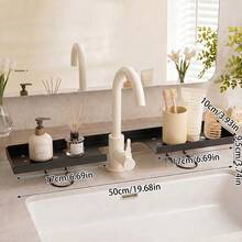 Over‑The‑Faucet Sink Organizer Rack, 90‑Degree Foldable Design Countertop Space And Keeps Sink Tidy, Holds Soap Dispenser, Toothbrushes, Toothpaste And Small Bathroom Supplies, Perfect For Bathroom Sink, Household Washroom Dorm Use - Multicolor - View 13