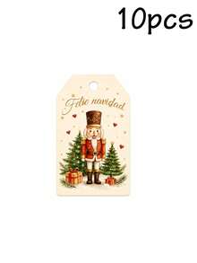 Custom Vintage Christmas Gift Tags With Text, Personalized Holiday Greeting Card Tags, Festive Nutcracker Christmas Hanging Decor, Customized Gift Labels, Customizable Present Tags, Christmas Party Decor, Holiday Gift Wrap Accent, Home Decor, Family - Style C - View 10