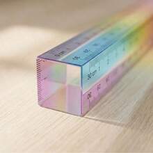 1/2pcs 3D Square Ruler, 15/20/30cm, Precise Scale, Plastic Material, Macaron Color, Rounded Corners, Portable, Suitable For Geometry Drawing, Homework Measurement, Hand Drawing, School Supplies, Christmas Stationery Gift - A - View 6