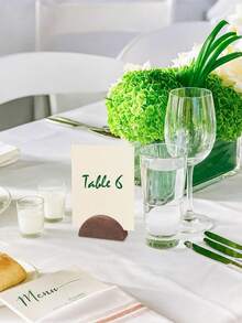 16/10/1pc Wooden Table Number Holder, Wedding Table Number Stand, Wooden Table Card Clip, Semi-Circular Design Table Card Holder, Suitable For Office, Label, Photo, Menu, Banquet, Birthday Party, Retail Store, Wedding Party And Event Decoration - C - View 7