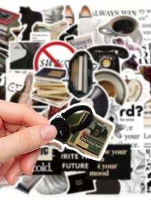50pcs Museum Stickers, PVC Material, Creative Aesthetic Design, Suitable For Phone Case, Tablet, Phone, Laptop, Luggage, Car, Notebook, Helmet, Guitar, Skateboard, Storage Box, Computer, Scrapbook Supplies - 50pcs - View 8