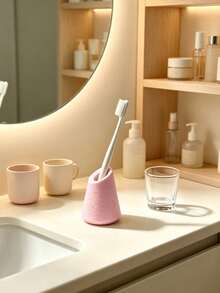 Ins Style Single Toothbrush Holder, 3D Printed Home Bathroom Countertop Toothbrush Stand, Non-Slip Stable Toothbrush Base With Delicate Textured Surface, Single Toothbrush Exclusive Storage, Ventilated Quick Drying, Anti-Accumulation - Multicolor - View 7