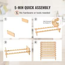 72 Bottle Stackable Modular Wine Rack Bamboo Wood Display Shelf 8-Tier - 8-tier - View 5