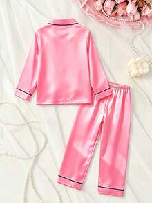 Tween Girl Pink Long Sleeve Long Pants Pajama 2-Piece Set - Multicolor - View 8