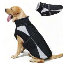 Metglad Dog Winter Coat, All‑In‑One Harness Pet Cold‑Weather Jacket, Night Reflective Dog Snow Coat, Fleece‑Lined Belly‑Protection Outdoor Vest For Small Medium Large Dogs - Black - View 13