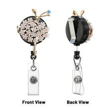 1PC Rhinestone Retractable Badge Reel Keychain, Adjustable Length, Hard Shell ID Holder Clip For Bus Card, ID Card, Work Badge, Student ID, Exhibition Pass, Event Party ID Card Holder - Ballet Girl - View 19