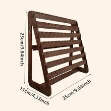 1pc Wooden Walnut Color Minimalist Fashion Multi-Layer Earring Storage Rack, Jewelry Display Stand For Earrings And Dangle Earrings, Jewelry Organizer - Multi-layer Earring Storage Rack - View 4