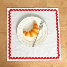 1pc/2pcs/4pcs Minimalist Colorful S-Shaped Lace Square Napkin, Handkerchief, Decorative Cover Cloth For Daily Use And Party - White - View 15