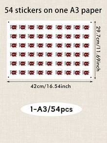 LICVIC 54-540張客製化紅色格紋字母聖誕貼紙附姓名，個性化A-Z字母標籤貼紙，節慶假期禮物包裝裝飾，客製化聖誕姓名標籤，可自訂圓形禮物貼紙，聖誕派對裝飾，假期禮物點綴 - 風格E - 查看 8