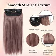 8 Inch Colored Clip‑In Highlight Hair Extensions, Invisible Straight Synthetic Hairpiece For Women, Heat Resistant, Easy Wear For Halloween, Cosplay, Festival & Daily Use, 1‑Piece - Multicolor - View 6