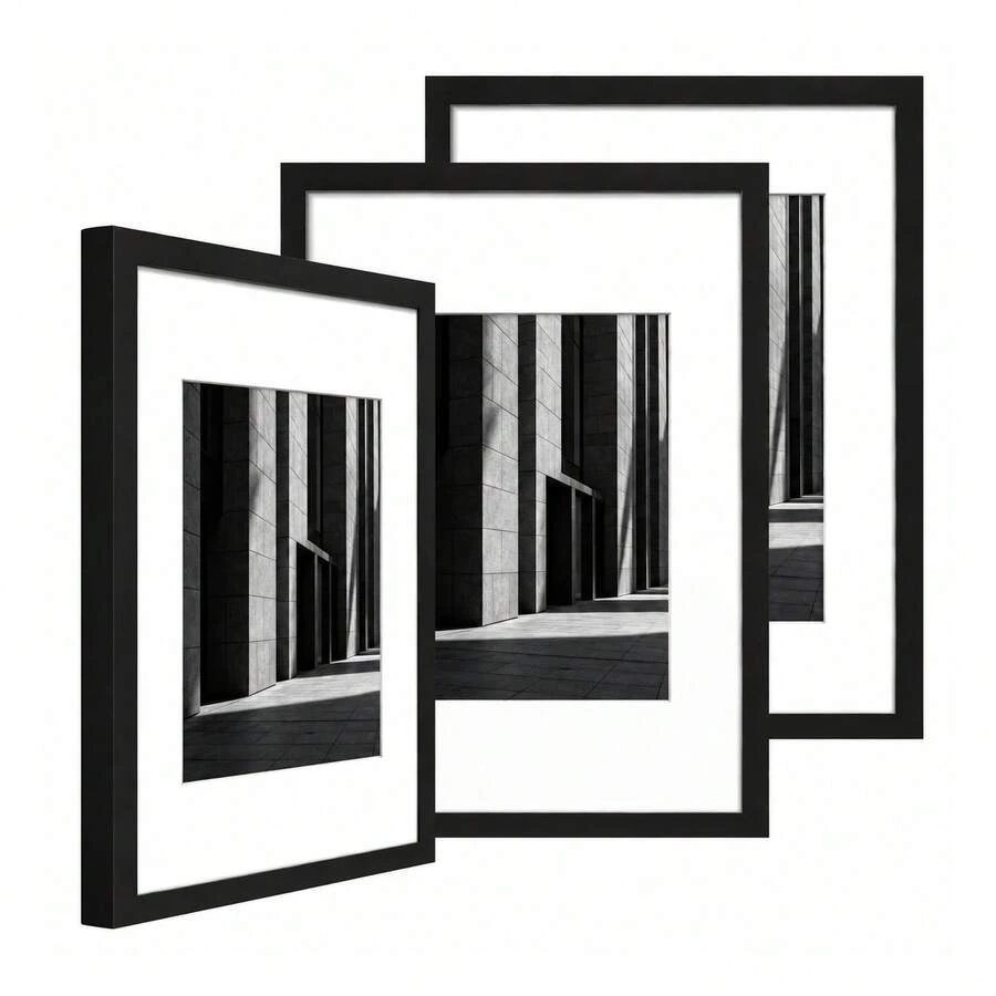 Mosearon 3pcs/2pcs/1pc Minimalist MDF Photo Frame, A4 Certificate Frame, 30*40cm Poster Frame, No Backing Paper, With Transparent Acrylic Panel; Suitable For Living Room, Bedroom And Gallery Wall Decor - MDF - View 1