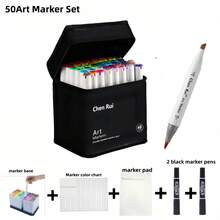 50-168 Colors Doul-Tip Art Marker Pens Set,With Brush And Chisel Tips,Permanent Sketching Markers Suitable For Coloring,Drawing,Painting,Sketching,Perfect Gift For Friend,Artists,Student And Family,Back To School,First Day Of School - Multicolor - View 19