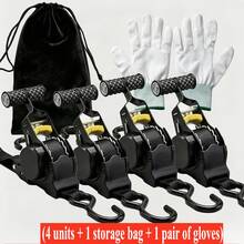 4pcs Heavy-Duty Self-Retracting Straps, Suitable For Trucks, Freight Trailers, Motorcycles, House Moving, Home Appliances, Retractable Ratchet Tie Down Straps - one-size - View 1