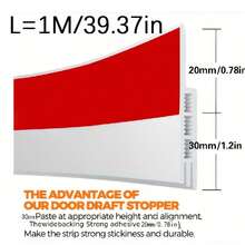 1PC Door Bottom Seal Strip, Door Gap Soundproofing Strip, 39 Inches, Insect And Dust Proof, Blocks Cold Air Leakage, Insect Door Stopper, Noise Reduction, Thickened Silicone, 5cm Wide For Better Sealing, Wear-Resistant And Anti-Aging, Can Be Freely Cut - B-White - View 3