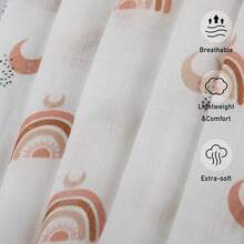 3pcs/Set Baby Receiving Blankets, Newborn Gauze Swaddle Wraps, Soft Thin Breathable Absorbent Baby Swaddle Cloth - Multicolor - View 3