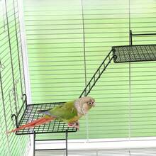 3pcs/Set Stainless Steel Minimalist Bird Cage Perch Platform With Ladder, Hanging Parrot Play And Standing Platform, Easy To Clean And Install, Multi-Functional Bird Climbing Rack And Feeding Platform, Bird Playground, Bird Training And Exercise Area, Suitable For Parrots, Lovebirds And All Birds And Small Pet Cages - View 6