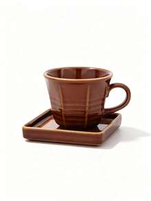 XNRJ Studio1 1 Set Vintage Ceramic Coffee Cup And Saucer Set, Old Glaze Latte Cup, Retro Afternoon Tea Cup For Home Kitchen Office, Suitable For Coffee Lovers, Home Decor, Birthday Gift - Multicolor - View 11