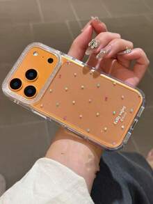 Shimmering Transparent Minimalist Star INS Style Phone Case Compatible With Apple 17 Pro Max, Korean Style 15 New 16 Pro Women's Niche 17 Pro Super Cute 14 Full Coverage Anti-Drop Phone Cover - Clear - View 2