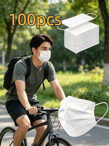 200/100/50/25/1pc Disposable Face Masks, 3 Colors Available, Skin-Friendly & Soft, 3-Layer Protection, Elastic Ear Loops - Ideal For Home, School, Office, Outdoor And Camping! - Multicolor - View 16