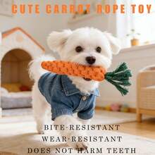 1pc Carrot Pet Toy, Durable Chew & Teething Toy For Dogs, Interactive Biting Toy For Cats - Multicolor - View 7