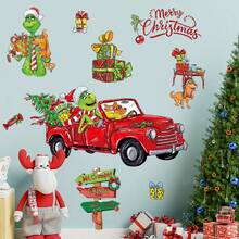 The Grinch 1 Set Pegatina de Pared de Película de Dibujos Animados Decoración Navideña Papel Tapiz Monstruo Verde Árbol de Navidad Calcomanía de Ventana Pegatina de PVC, Calcomanía de Ventana de Monstruo Verde de Dibujos Animados, Adecuado para Decoración de Fiesta y Cumpleaños, Decoración Popular de Vacaciones y Fondo Fotográfico; Regalo de Navidad Favor de Fiesta - Multicolor - Ver 3