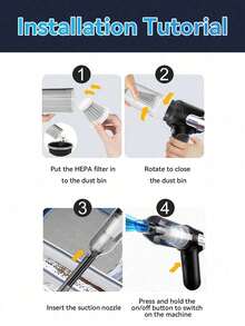 HYUNDAI Portable Rechargeable Vacuum Cleaner, Lightweight Compact Handheld Vacuum, Multi-Functional Cleaning Vacuum Suitable For Home, Car, Pet Hair Cleaning, A Household Essential - Cordless - View 5