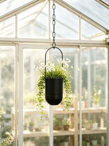 1pc Nordic Style Hanging Planter With Detachable Chain, Green Plant Hanging Pot, Garden Decor Flower Pot, Indoor Foliage Plant Hanging Planter - Hanging Chair - View 3