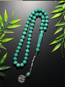 1pc New Ramadan Resin 45-Bead Metal Single Tassel Tasbih Prayer Beads, Universal Ramadan Prayer Bracelet, Portable Religious Hand String - Multicolor - View 5