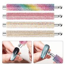 Cat-Eye Magnetic Nail Art Tool Set Featuring A Powerful Magnet For Cat-Eye Gel Polish, A Dual-Ended V-Shaped Magnetic Plate, And A Rhinestone-Style Magnetic Wand; Suitable For Both Nail Salons And DIY Home Use. - Multicolor - View 7