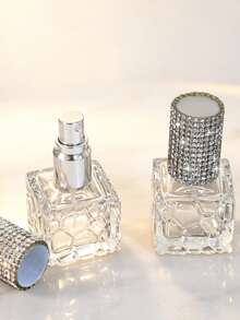 1pc 10ml Exquisite Refillable Aluminum Spray Tip Glass Bottle Diamond Pattern Small Perfume Atomizer Bottle For Travel Cologne Perfume Pump Box Bottle Portable, Room, Bedroom, Daily Applicable Bottle,Jar,Perfume, Glass Containers, Perfume Sprayers - View 12