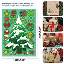 12/24pcs Christmas Tree DIY Stickers - Create Various Holiday Tree Patterns With Decorations And Stars, Interactive Puzzle Toy To Promote Brain Development, Children's Party Gifts, Gift Wrapping, Classroom Activities, Christmas And Holiday Gifts - Mixed Color - View 4