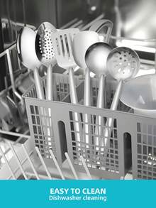 Set Peralatan Masak Dapur Logam 6 Buah, Sendok, Spatula, Sendok Sayur, Saringan Stainless Steel, Warna Emas dan Perak, Peralatan Dapur Tahan Lama, Cocok untuk Memasak Sehari-hari - - - View 5