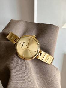 LIANDU 1 Elegant Ladies' Quartz Watch, Light Luxury Stainless Steel Strap Retro Watch, Fashionable Casual Business Gorgeous Style, Holiday Gift Selection - Gold - View 5
