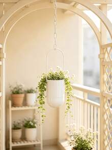 1pc Nordic Style Hanging Planter With Detachable Chain, Green Plant Hanging Pot, Garden Decor Flower Pot, Indoor Foliage Plant Hanging Planter - Hanging Chair - View 2