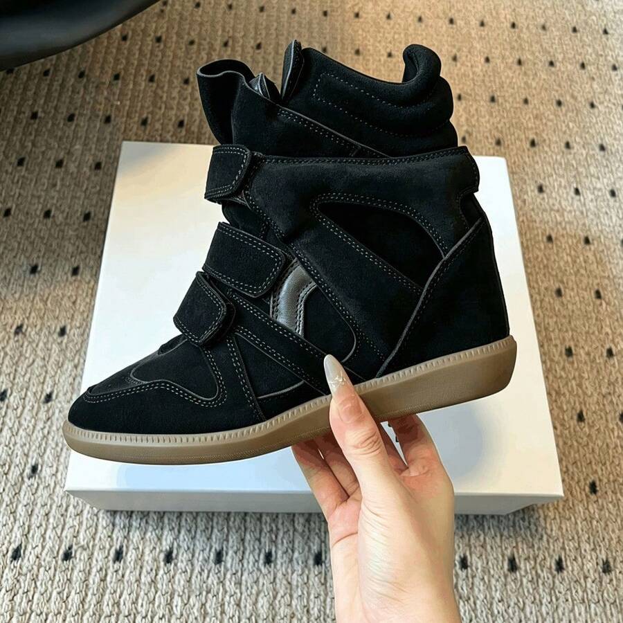 ISA‑New sneakers för dam, skateskor med dold platå, fransk design, ett måste för resor.