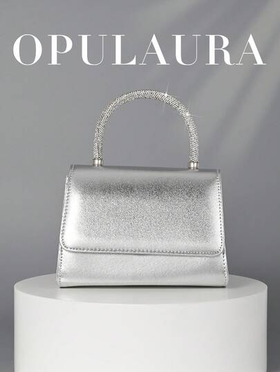 OpulAura glitzernde Handtasche - fesselnd, elegant, sophistiziert und leise luxuriös glitzerndes Gold, luxuriöse Abendtasche, mit Strass-Steinen dekorierte funkelnde Clutch, perfekt für Partygirls, Damen, Bräute - ideal für Partys, Hochzeiten, Galas, Abendessen/Bankette, Abendkleider, Roben, Geburtstagskleider, perfekt für Party, Hochzeit, Abschlussball, Abendessen/Bankette, passend zu Feiertagsparty-Kleid, Abendkleid und Pailletten-Kleid, Festtags-Party-Taschen, perfekt für Party, Hochzeit, Abschlussball, Abendessen/Bankette