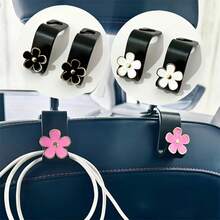 4pcs/2pcs Flower Car Seat Back Hooks, Car Rear Seat Storage Hooks, Decorative Practical Car Accessories - S Hook - View 5