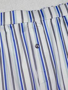 3pcs Men's Underwear, Soft & Comfortable Striped Pattern Design Loose Briefs, With Button Fly, Suitable For Daily Wear And Vacation - Multicolor - View 9
