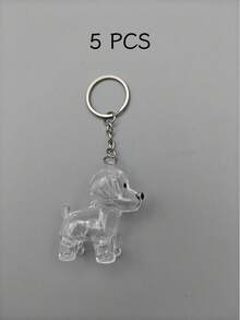 1/5/10pcs Transparent Acrylic Pet Hair Memorial Bottle With Keychain, Portable Cartoon Dog Hair Storage Container, Pet Hair Preservation Memorial Capsule, Pet Memorial Gift, Transparent Pet Hair Collection Storage Box - Transparent - View 8