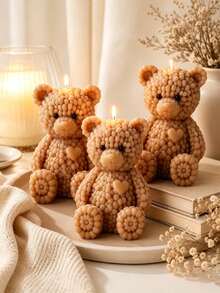 1pc DIY Mini Bear Silicone Mold, Suitable For Candles, Soap, Epoxy Resin Crafts - Reusable Soft Detachable Bear-Shaped Mold For Resin Casting, Wax Mold, Soap Making And Craft Making - Bear Mold - View 7