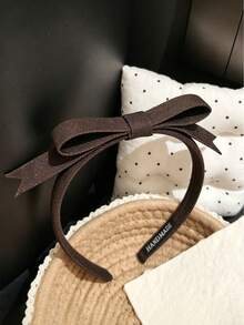 1pc Thin Fabric Bow Headband For Women, Fashionable Elegant Versatile Solid Color Non-Slip Hair Hoop For Bangs And Loose Hair - Multicolor - View 6