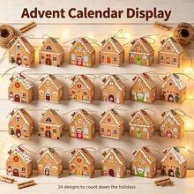 12pcs Christmas Gingerbread House Gift Boxes, 10*9.5*5.5cm, Christmas House Shaped Snack Boxes With Jute Rope And Hanging Decor, Suitable As Christmas Advent Decoration Holiday Candy Gift Boxes - View 8