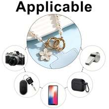 Fashion Pearl Beaded Phone Wristlet Strap, Enamel Flower Pendant Phone Charm With Clear Phone Pad, Anti-Lost Hand Wrist Lanyard Keychain Chain - Multicolor - View 8