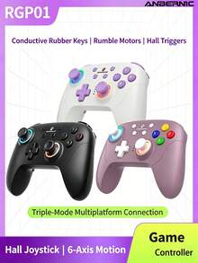 Anbernic RG‑P01 Wireless Game Controller, 6-Axis Gyroscope, Dual Vibration Motors, RGB Back Buttons, Programmable, Compatible With Switch/Steam/PC - View 1
