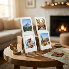 White Mini Instant Photo Frame, Easel-Style Photo Display Stand, Reusable Desktop Photo Holder, Versatile Desktop Decor For Multiple Occasions, Ideal Gift For Friends, Family And Classmates, Perfect For Birthdays, Anniversaries And Holidays - A - View 2